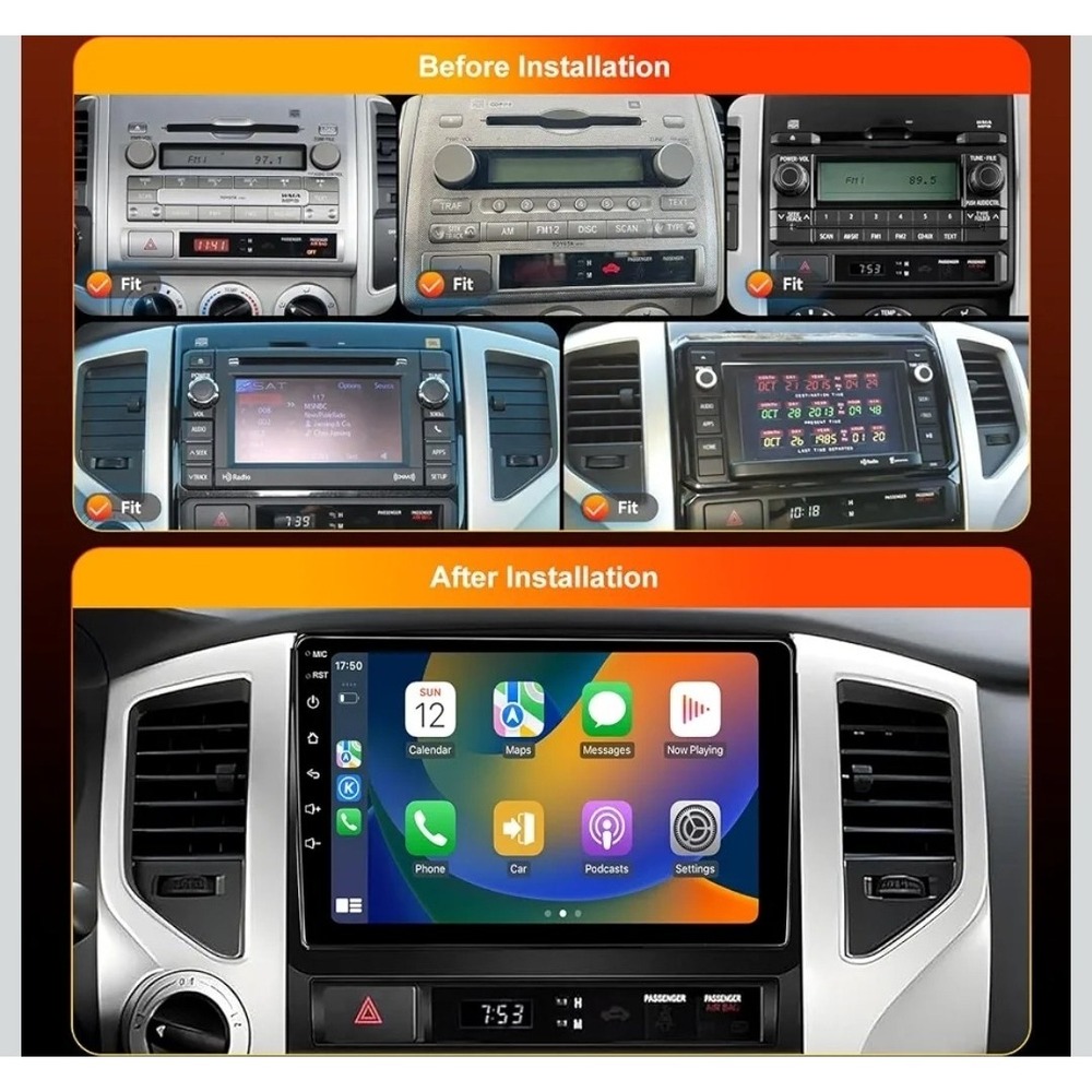 Carplay Car Radio Stereo GPS Navi 9 Inch Head Unit For Toyota Tacoma 2005-2011 - Picture 2 of 7